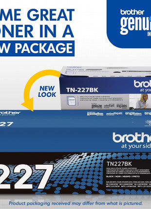 Brother Genuine TN227, TN227BK, High Yield Toner Cartridge, Replacement Black Toner, Page Yield Up to 3,000 Pages, TN227BK, Amazon Dash Available