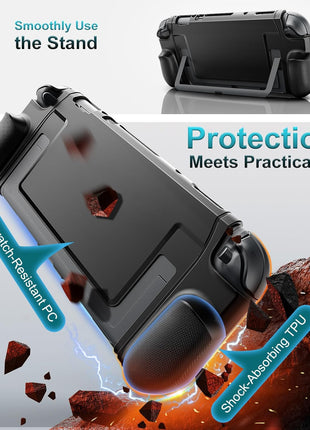 TiMOVO Dockable Case for Nintendo Switch 2 2025, TPU Grip Protective Cover Accessories with Ergonomic Design for Switch 2 Console & JoyCon, Shock-Absorption Anti-Scratch Precise Cutouts, Black