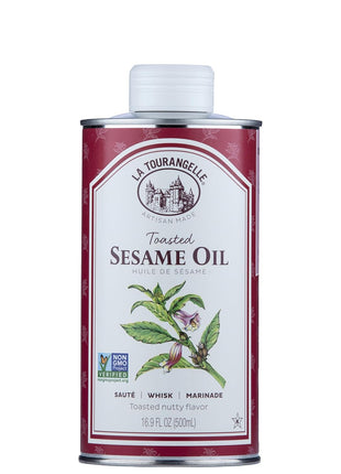 La Tourangelle, Toasted Sesame Oil, Great for Cooking, Add to Noodles, Stir-Fry, Vegetables, Vinaigrettes, and Marinades, 16.9 Fl Oz