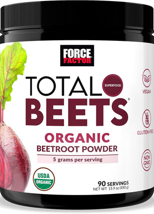 Force Factor Total Beets Organic Beetroot Powder and Country Farms Super Greens Drink Mix, 50 Organic Superfoods, 20 Servings