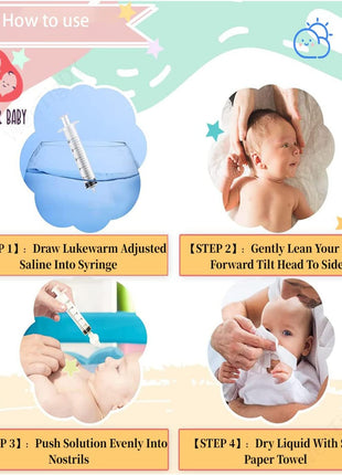 Nasal Irrigator for Baby,10ml Baby Nasal Syringe Irrigator Portable Infant Noses Cleaner Nasal Irrigation Nose Aspirator for Babys Nasal Wash Nasals Cleaner Babys Nose Rinse 2pcs (Pink)