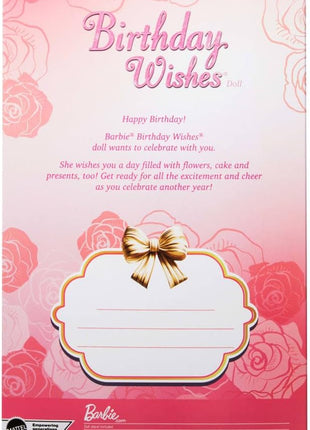 Barbie Signature Birthday Wishes Doll, Collectible Fashion Doll in Satiny, Pink Dress with Wavy Brown Hair and Giftable Packaging