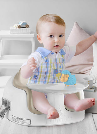 Bumbo 3-in-1 Portable Infant Multi-Seat with Tray, 6 to 36 Months, Taupe | All-in-One Travel, Feeding, and Play - Floor Seat, Booster Seat and High Chair for Baby and Toddler Dining & Activity