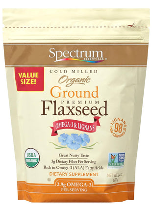 Spectrum Essentials Organic Ground Flaxseed, Gluten Free, 24 Oz