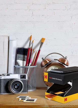 KODAK Mobile Film Scanner, 35mm Negative Scanner & Slide Viewer, App-Based | Scan and view old 35mm color and B&W negatives and slides; LED backlit; Android compatible; verify iPhone compatibility first