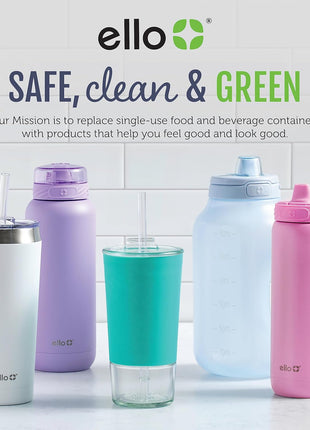 Ello Cooper 18oz Insulated Stainless Kids Water Bottle with Straw, Bubblegum
