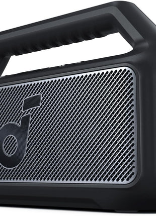 Soundcore Boom 2 By Anker, Outdoor Speaker, 80W, Subwoofer, BassUp 2.0, 24H Playtime, IPX7 Waterproof, Floatable, RGB Lights, USB-C, Custom EQ, Bluetooth 5.3, Portable for Camping and Beach - Black