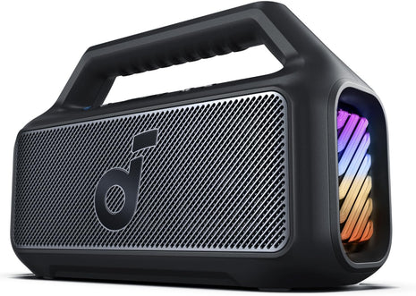 Soundcore Boom 2 By Anker, Outdoor Speaker, 80W, Subwoofer, BassUp 2.0, 24H Playtime, IPX7 Waterproof, Floatable, RGB Lights, USB-C, Custom EQ, Bluetooth 5.3, Portable for Camping and Beach - Black