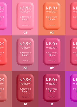 NYX PROFESSIONAL MAKEUP Buttermelt Powder Blush, Fade and Transfer-Resistant Blush, Up to 12HR Make Up Wear, Vegan Formula - For The Butta