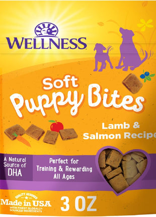 Wellness Puppy Treats, Natural, Training Treat, Grain Free, Soft Lamb & Salmon (8 Ounce Bag)