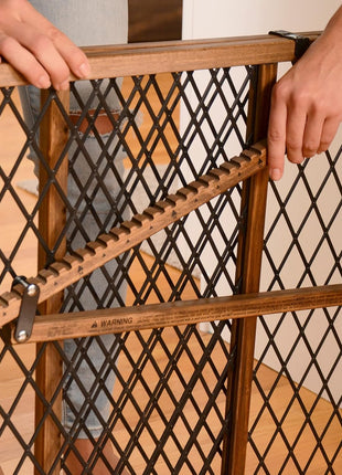 Position & Lock Adjustable Wood Baby Gate (Farmhouse Collection)
