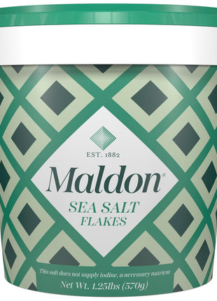 Maldon Salt, Sea Salt Flakes, 20 oz (570 g), Resealable Tub – Kosher, Natural, Unique Gourmet Pyramid Shaped Salt Flakes, Perfect for a Wide Range of Dishes, Hand-Harvested for Four Generations