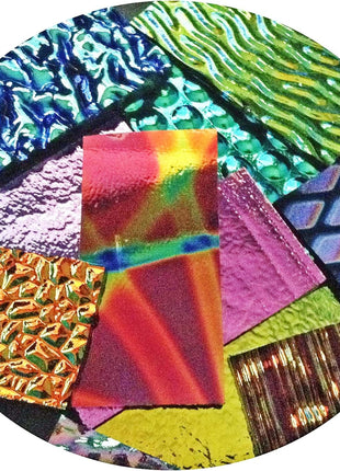 Assorted Dichroic on Black Glass - 96 COE, Made in America, 2 OZ.
