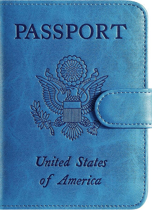 Passport Holder Cover Wallet RFID Blocking Leather Card Case Travel Accessories for Women Men (Pink)