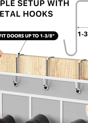 Simple Houseware 24 Pockets   Crystal Clear Over The Door Hanging Shoe Organizer, Gray (64'' x 19'')