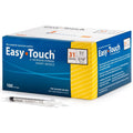 Easy Touch U-100 Insulin Syringe with Needle, 31G 1cc 5/16-Inch (8mm), Box of 100