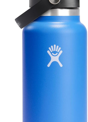 Hydro Flask Water Bottle   Insulated Stainless Steel   Wide Straw Lid, Non Spill, Leakproof in 32 Oz Cascade Blue