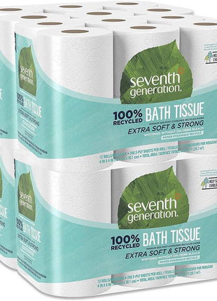 100% Recycled Bathroom Tissue, 2-Ply, White, 240 Sheets/roll, 48/carton