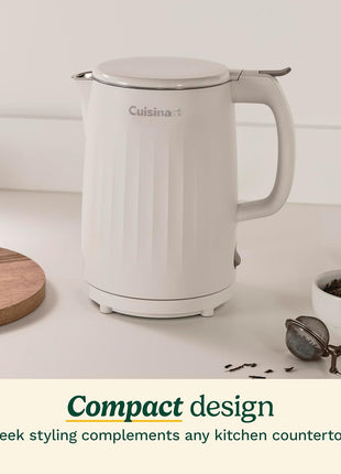 Cuisinart Electric Kettle, Stainless Steel Interior, One-Touch, 1 Liter | 1-liter electric tea kettle with compact 1-touch design, auto-shutoff & double-wall insulation for heat retention, CK-10TRES