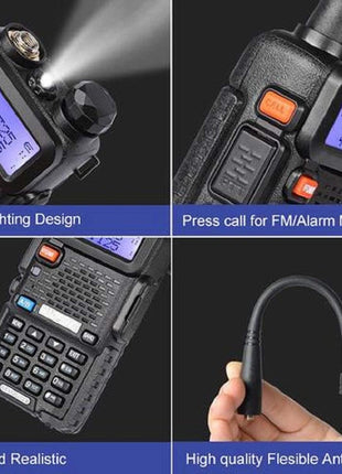 Baofeng UV-5R Two Way Radio Dual Band 144-148/420-450Mhz Walkie Talkie 1800mAh Li-ion Battery(Black)