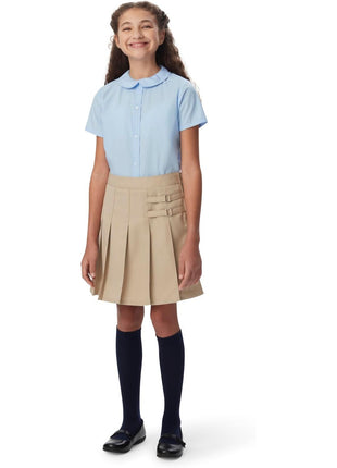 French Toast Big Girls' Two-Tab Pleated Scooter, Navy, 8