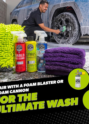 Chemical Guys Car Cleaning Kit - With Car Wash Soap, Wheel Cleaner, Total Interior, Car Wash Mitt - Interior and Exterior Wash Kit With Vehicle Cleaning and Detailing Accessories - 7 Item Kit