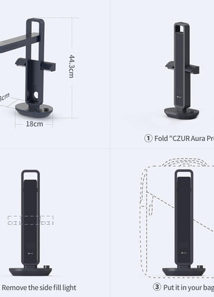 CZUR Aura Pro Book & Document Scanner, Capture A3 & A4 | Auto-Flatten & Deskew Powered by AI Technology, Foldable & Portable, Compatible with Windows & macOS