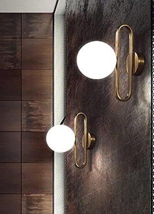 Wall Light - Glass Ball Bedside Wall Lamp Fashion Retro Brass Molecule Design Kitchen Foyer Study Decorative Led Indoor Lighting,Lighting Fixtures s/Nature White(35005500K)/s