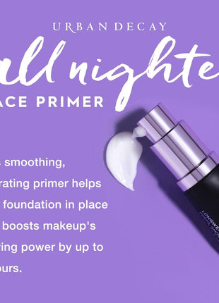 Urban Decay All Nighter Longwear Face Primer - Smoothing & Hydrating Base for Foundation Face Makeup, Sheer & Lightweight, Helps Smooth & Even Skin, For All Skin Types, Paraben-free, Vegan