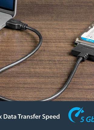StarTech SATA to USB Adapter, USB 5Gbps, 2.5in SATA III (USB3S2SAT3CB) | Hard drive reader cable for SSD or HDD, USB-A, UASP up to 70% faster, USB Powered, Not for 3.5in drives, Laptops