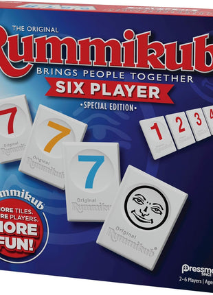 Rummikub Six Player Edition - The Classic Rummy Tile Game - More Tiles and More Players for More Fun! by Pressman , Blue