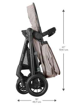 Evenflo Pivot Modular Travel System with LiteMax Infant Car Seat with Anti-Rebound Bar (Desert Tan)