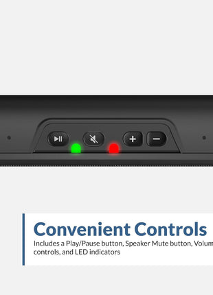 Cyber Acoustics USB Speaker Bar (CA-2890) – Stereo USB Powered Speaker, Easily Clamps to Monitor, Convenient Controls