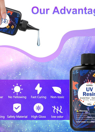 KISREL UV Resin Jewelry Making Kit, 300g Crystal Clear Resin with Light and Molds, DIY Jewelry Making Kit, Resina Starter Kits for Keychain and Earring
