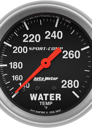 Auto Meter 3431 Sport-Comp Mechanical Water Temperature Gauge