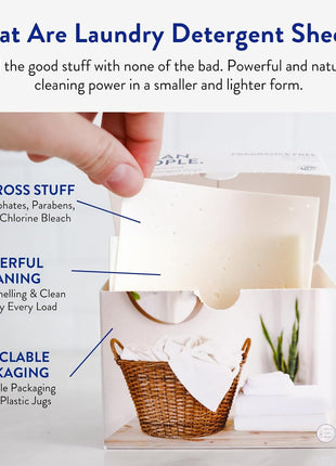 The Clean People Laundry Detergent Sheets - Laundry Soap - Ultra Concentrated, Recyclable Packaging, Stain Fighting - Fresh Scent, 32 Pack