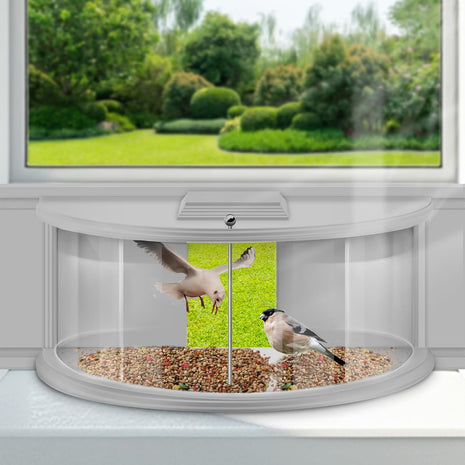 Window Bird Feeders for Viewing Inside House, 180ｰ Clear View, Stable & Durable, Easy to Install and Feed, Windproof Baffle, No Gaps, for 24-38 Inch Windows