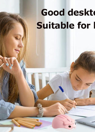 2.4GHz Wireless Mouse Cute Hamster Shape Less Noice Portable Mobile Optical 1200DPI USB Mice Cordless Mouse for PC Laptop Computer Notebook MacBook Gaming Kids Girl Men Women Adults Gift (Pink)