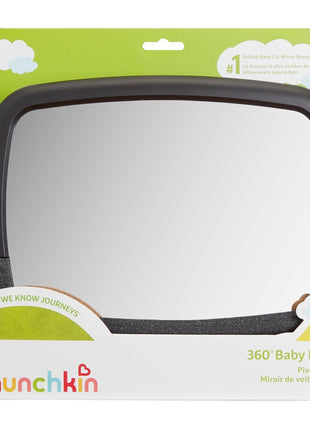 Munchkin Baby Car Mirror for Rear Facing Car Seats, Pivot 360 Baby in-Sight Adjustable Back Seat Mirror, Black
