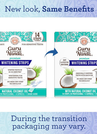GuruNanda Teeth Whitening Strips   7 Day Treatment with Non Slip, Dry Strip Technology   Whitening Designed with Care for a Brighter Smile