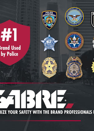 SABRE Pepper Spray - Fast Flip Top, Snap-Clip Keychain, Easy to Use & Carry, Maximum Police Strength OC Spray With UV Dye For Self Defense, 10 Second Spray Time, Finger Grip for Faster Aim,0.54 fl oz