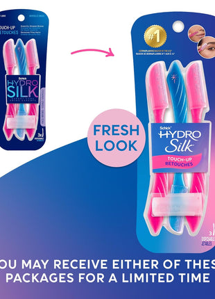 Schick Hydro Silk Touch-Up Dermaplaning Tool with Precision Cover, 3ct | Dermaplane Razor, Face Razors for Women, Peach Fuzz Remover