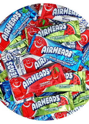 Airheads Candy Mini Bars, Assorted Flavors, 2 Pounds (Approx. 70 Pieces) Airheads Bulk Bag, Individually Wrapped Candy, Mini Airhead