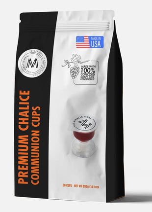 The Miracle Meal Pre-Filled Premium Chalice Cup - Travel Pack - Bag of 50 with Wafer and 100% Concord Grape Juice