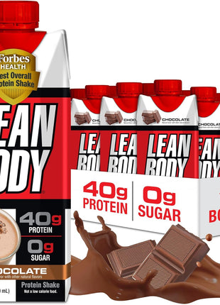 Labrada Lean Body Ready-to-Drink Chocolate Protein Shake, 40g Protein, Whey Blend, 0 Sugar, Gluten Free, 22 Vitamins & Minerals, LABRADA, 17 Fl Oz (Pack of 12)