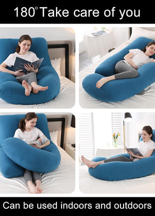 Jcickt Pregnancy Pillow for Sleeping,59 inch Maternity Pillow with Removable Washable Cover,U-Shaped Velvet Full Body Pregnant Pillow -Support for Backs,Legs, Belly, HIPS, Improve Sleep-Gray