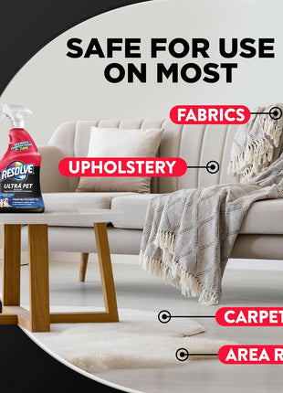 Resolve Ultra Pet Carpet Cleaner Spray – for Removal of Pet Stains & Odors, 32oz | Removes Pet Stains & Odors