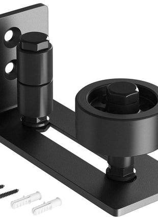 SMARTSTANDARD Sliding Barn Door Floor Guide for Bottom Adjustable Roller - 8 Setup Options for DIYers - Flush Design Bottom Flat Barn Door Floor Guide Stay Roller (Black) 1PCS