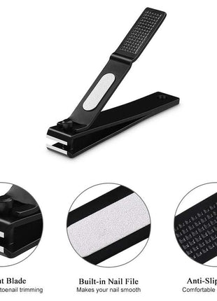 HAWATOUR Nail Clippers Set, Ultra Sharp Sturdy Fingernail and Toenail Clipper Cutters with Visibly Tin Case, Black