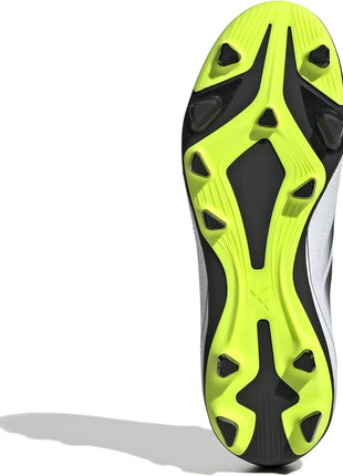 adidas Goletto IX Laceless Firm Multi Ground Sneaker, White/Black/Lucid Lemon, 3 US Unisex Little Kid